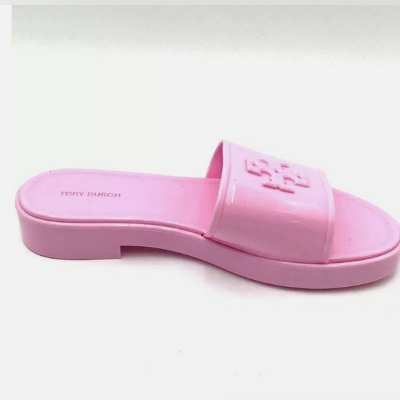 Tory Burch Womens Eleanor Platform Jelly Slide 30MM Jelly Sandals 9 Petunia Pink - Picture 5 of 6